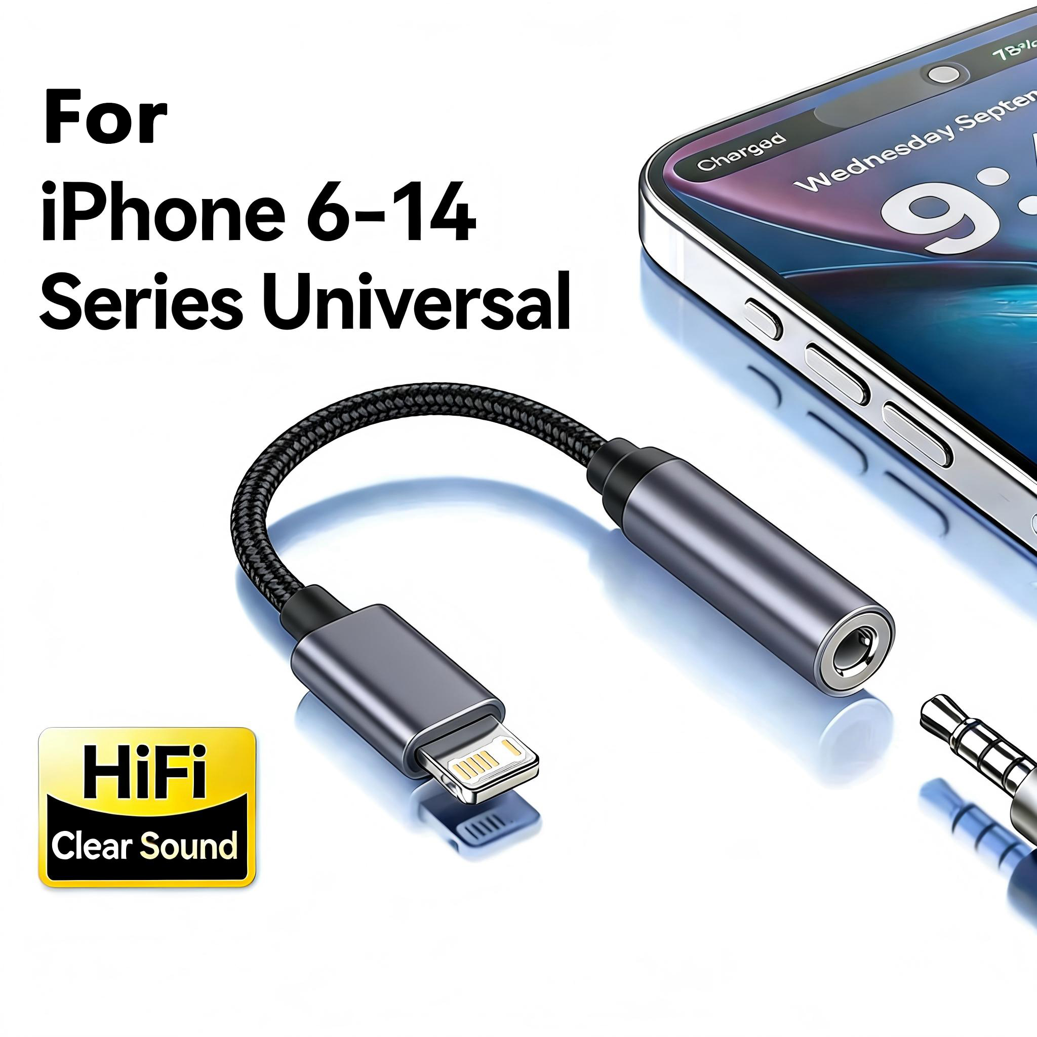 Earphone Splitter Jack - 8 Pin to 3.5mm Jack AUX