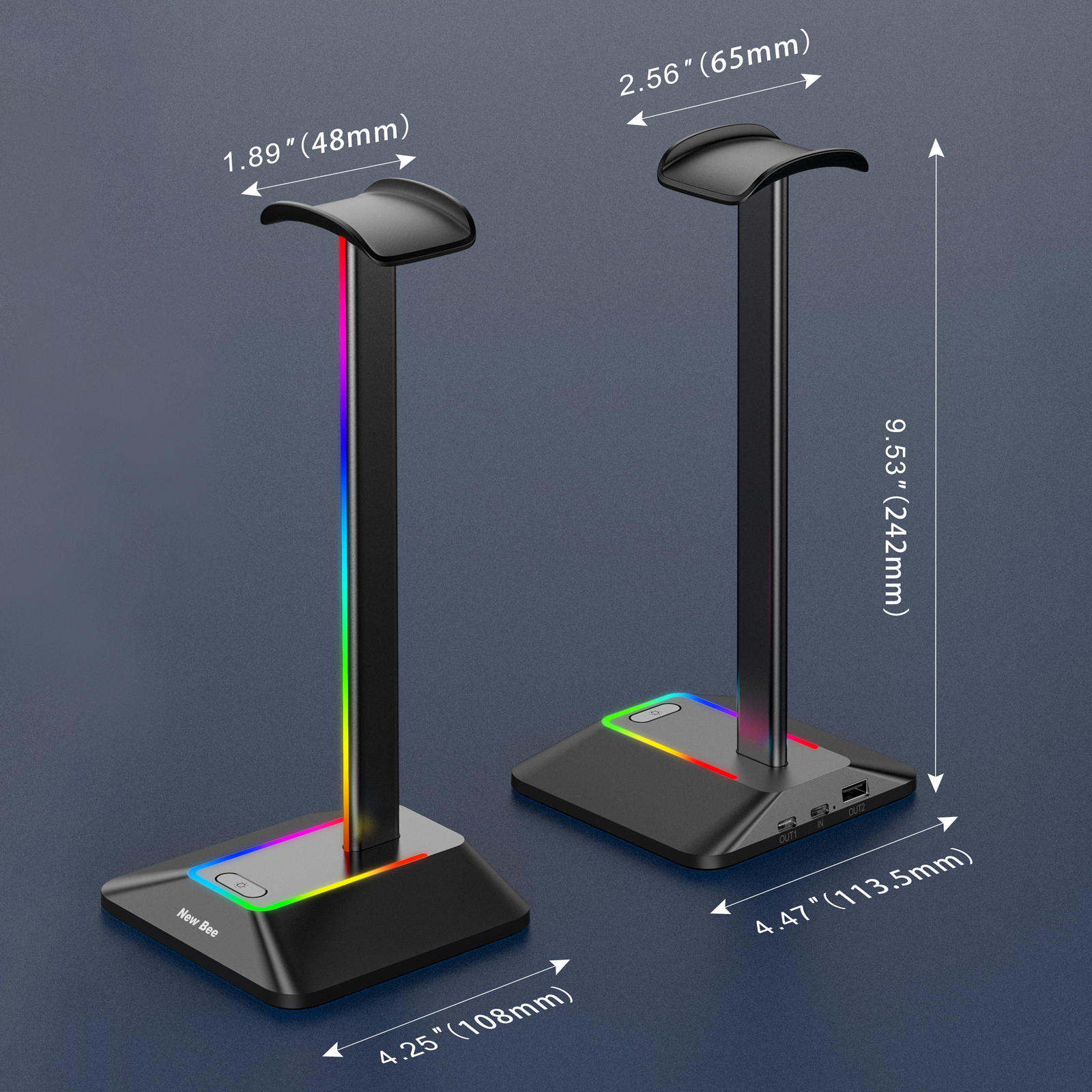 New Bee Z8 RGB Headphones Stan - огляд і ціна Headphone Stand Desk