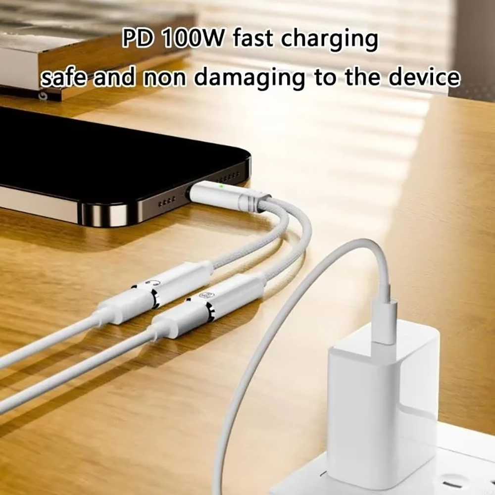 USB C Splitter 2 in 1 Headphon - огляд і ціна Earphone Splitter Jack