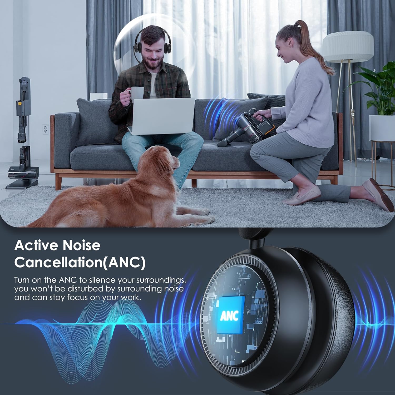 Bluetooth 5.4 ANC Headset with - огляд і ціна Noise Cancelling Headphone