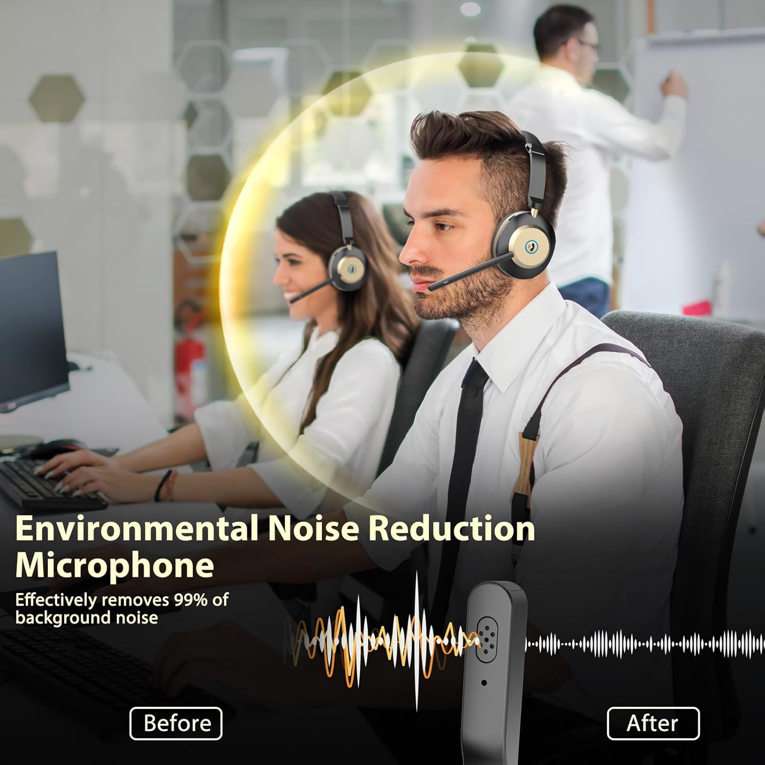 Wireless Headset with Mic, Noi - огляд і ціна Noise Cancelling Headphone