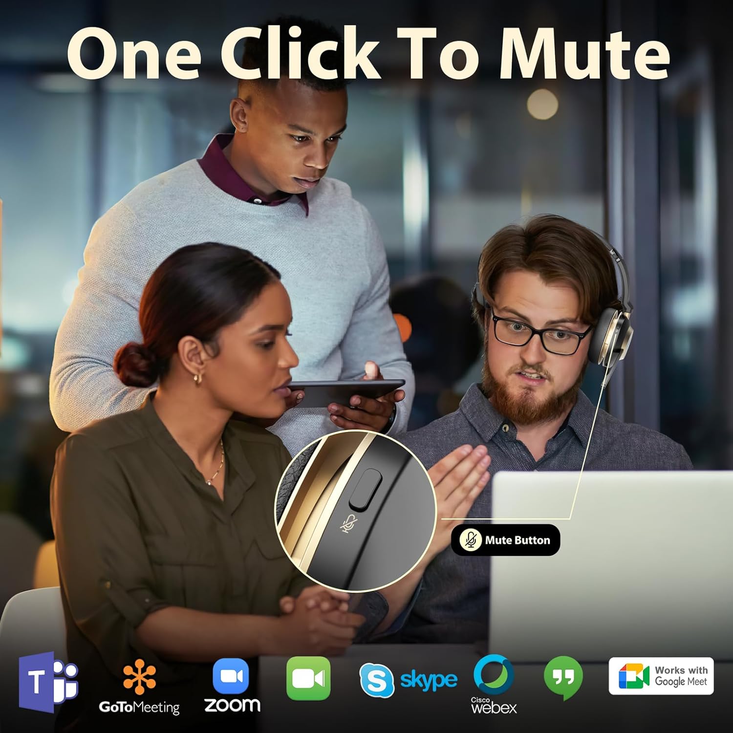 Wireless Headset with Mic, Noi - огляд і ціна Noise Cancelling Headphone