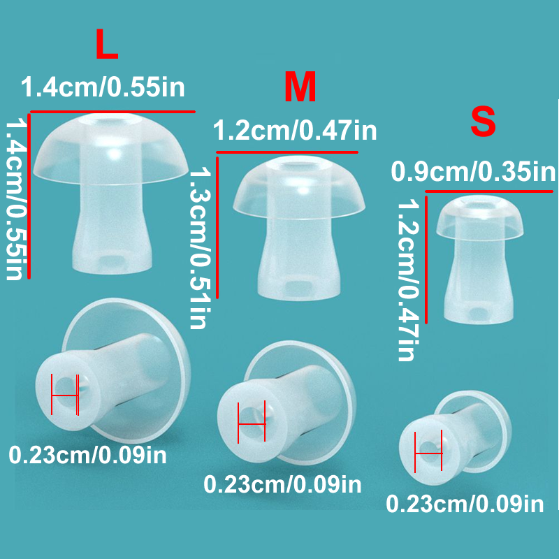 100pcs  Ear Cap Cushion for He - огляд і ціна Silicone Ear Tip Replacement