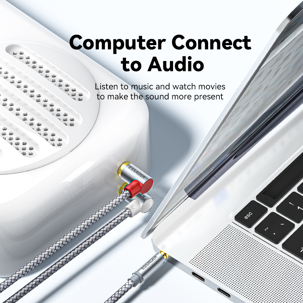 Essager 90 ° Angle RCA Audio S - огляд і ціна Audio Splitter Y