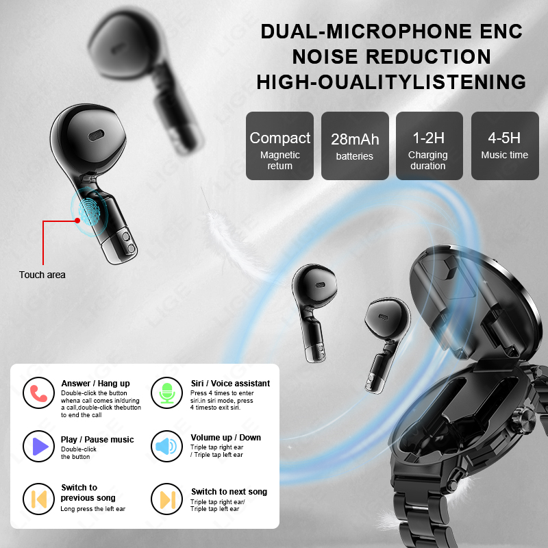 New Men's 2 In 1 Headset Smart - огляд і ціна Earbuds Charging Case