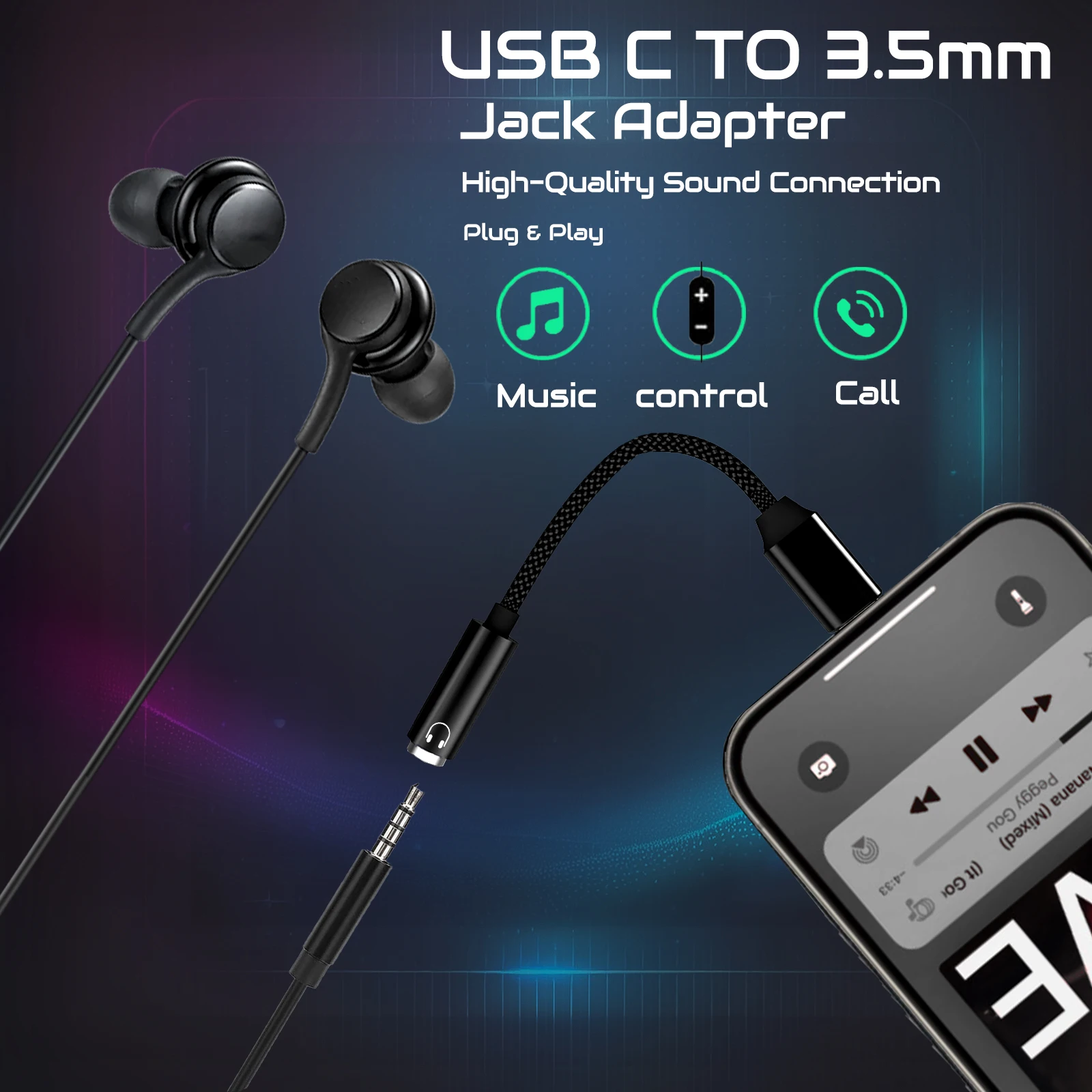 USB Type C 3.5 Jack Adapter US - огляд і ціна Cable Extension 3.5