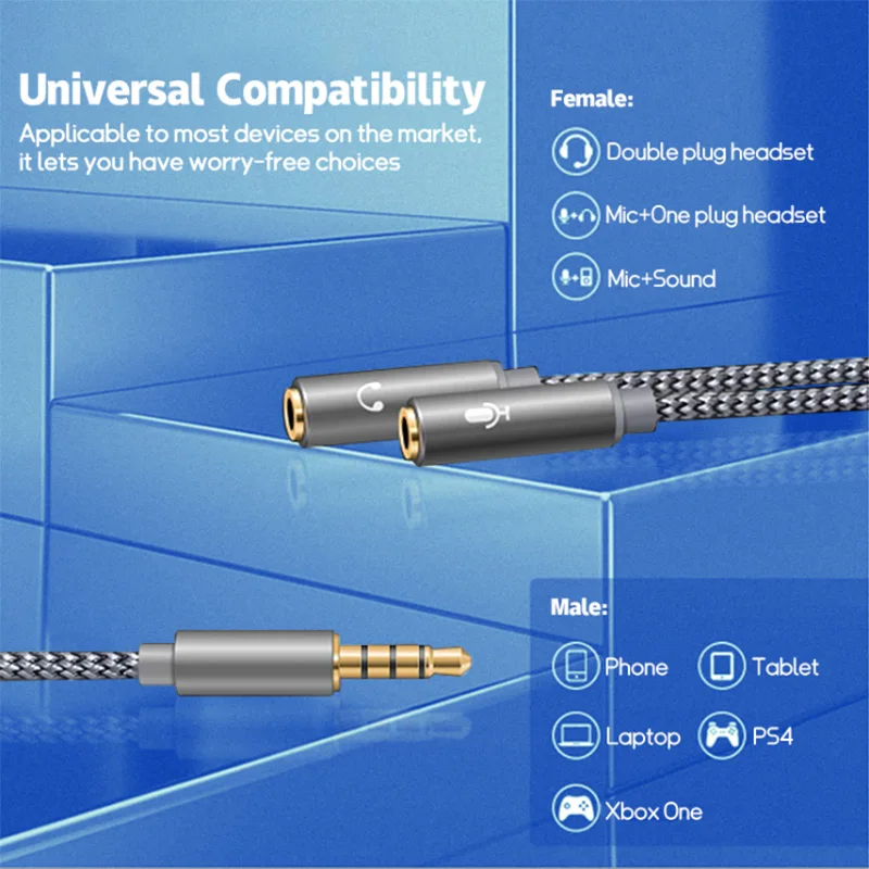 Headset splitter 3.5mm audio m - огляд і ціна Earphone Splitter Jack