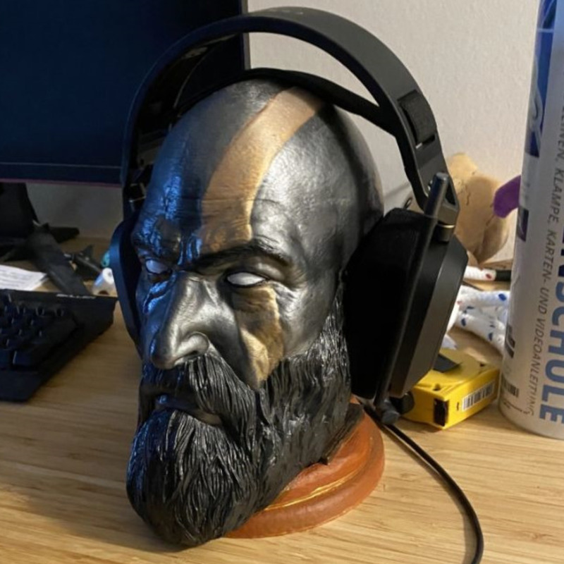 God Of War Kratos Statue Headp - огляд і ціна Headphone Stand Desk