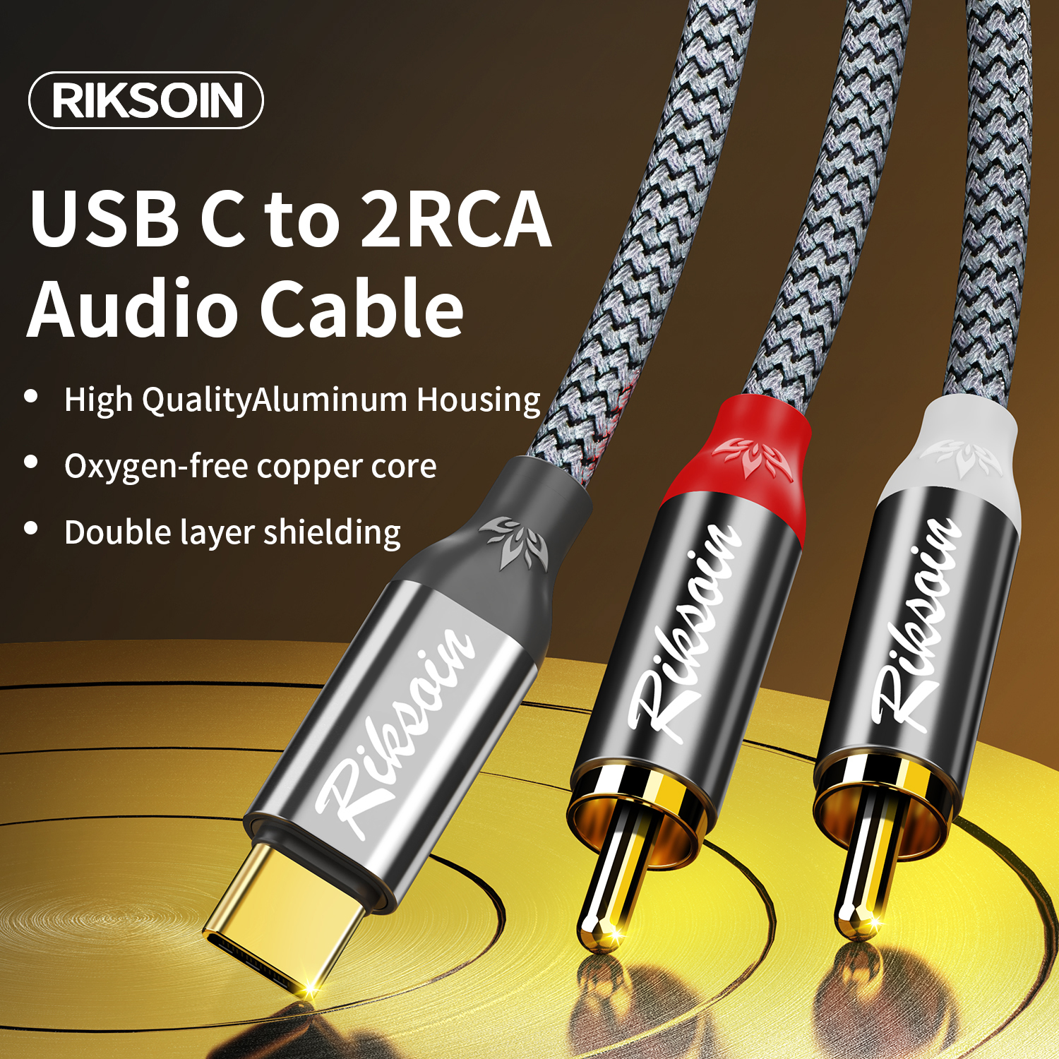 USB C to 2RCA Stereo Cable Y S - огляд і ціна Audio Splitter Y