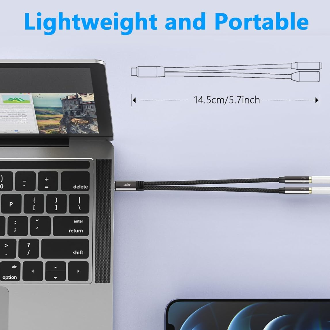 USB C To Dual 3.5mm Female Hea - огляд і ціна Cable Extension 3.5