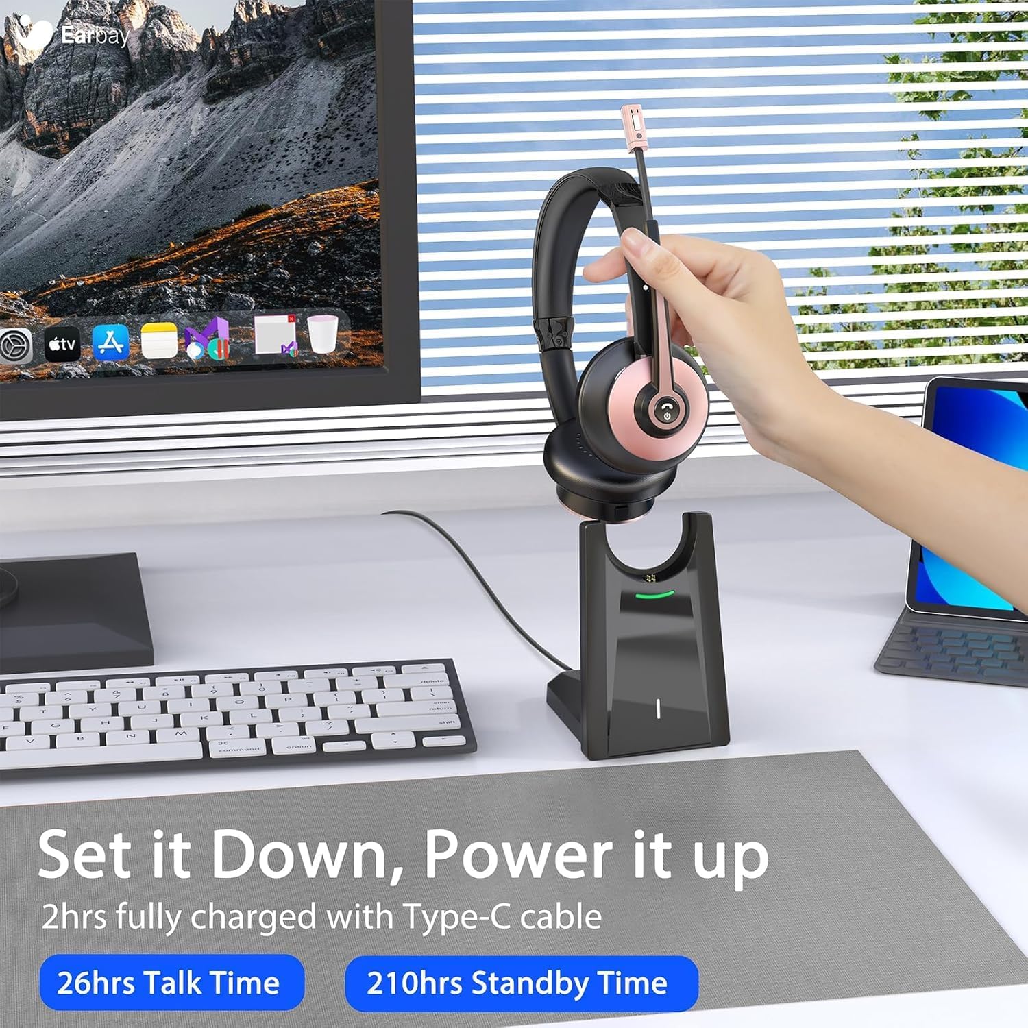 Wireless Headset with Mic, Noi - огляд і ціна Noise Cancelling Headphone