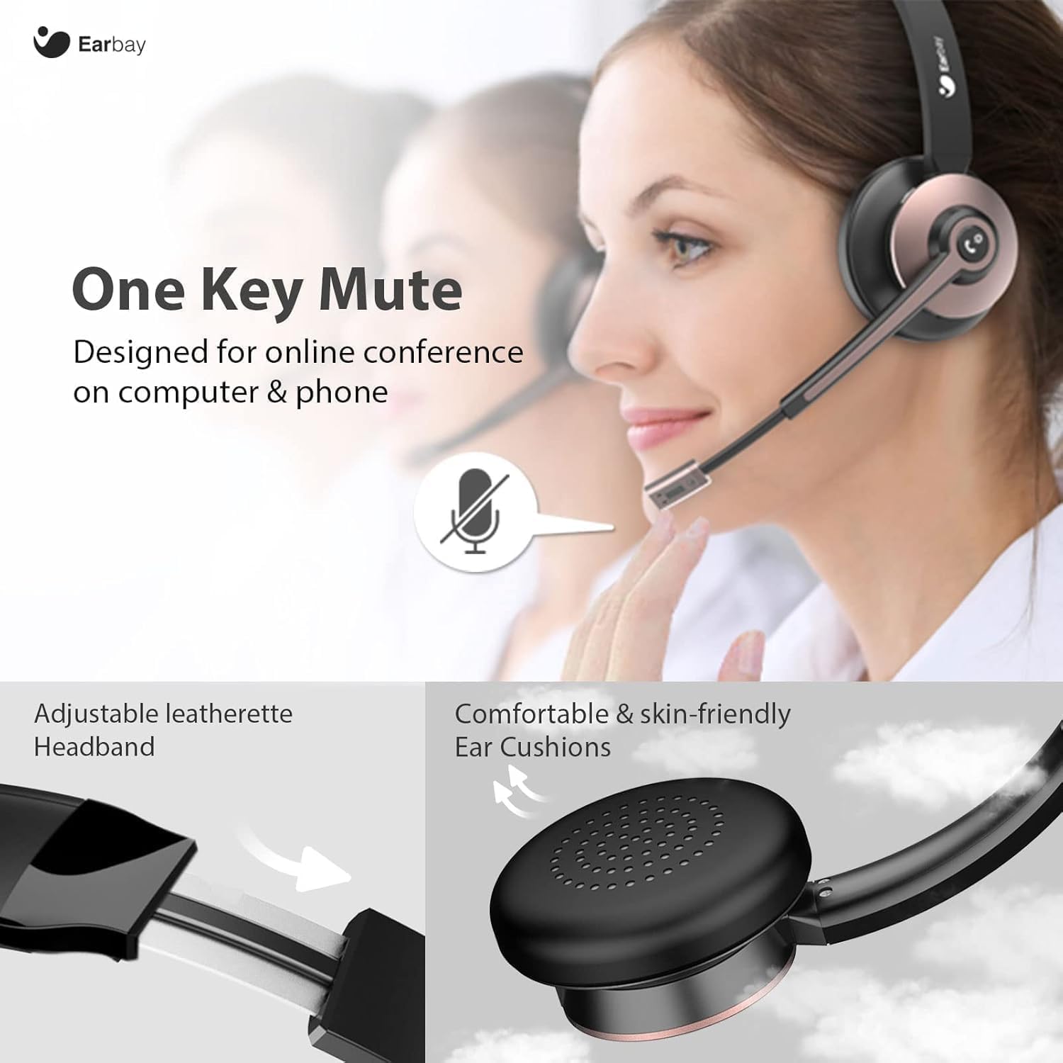 Wireless Headset with Mic, Noi - огляд і ціна Noise Cancelling Headphone