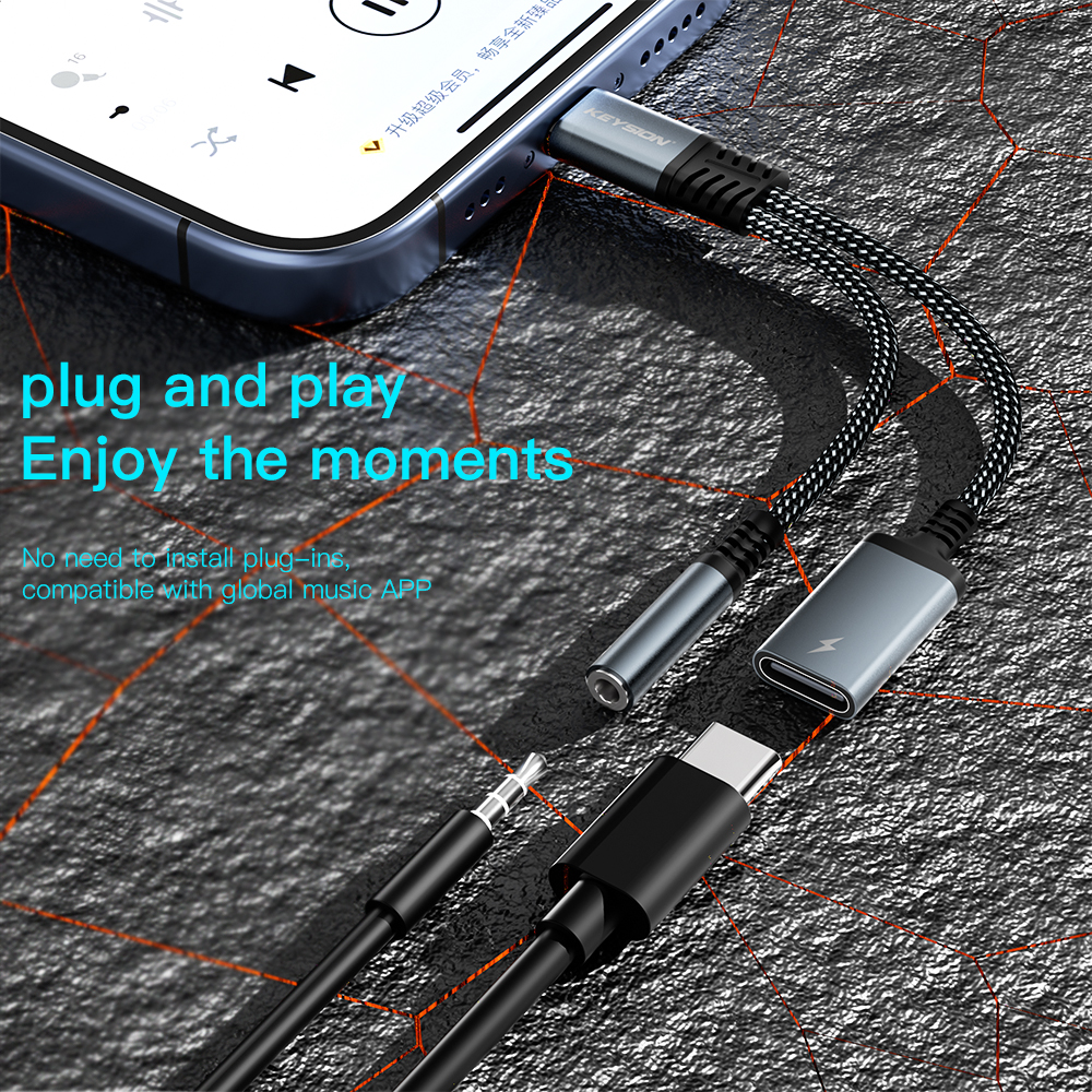 KEYSION 2 in 1 Type C to 3.5mm - огляд і ціна Earphone Splitter Jack