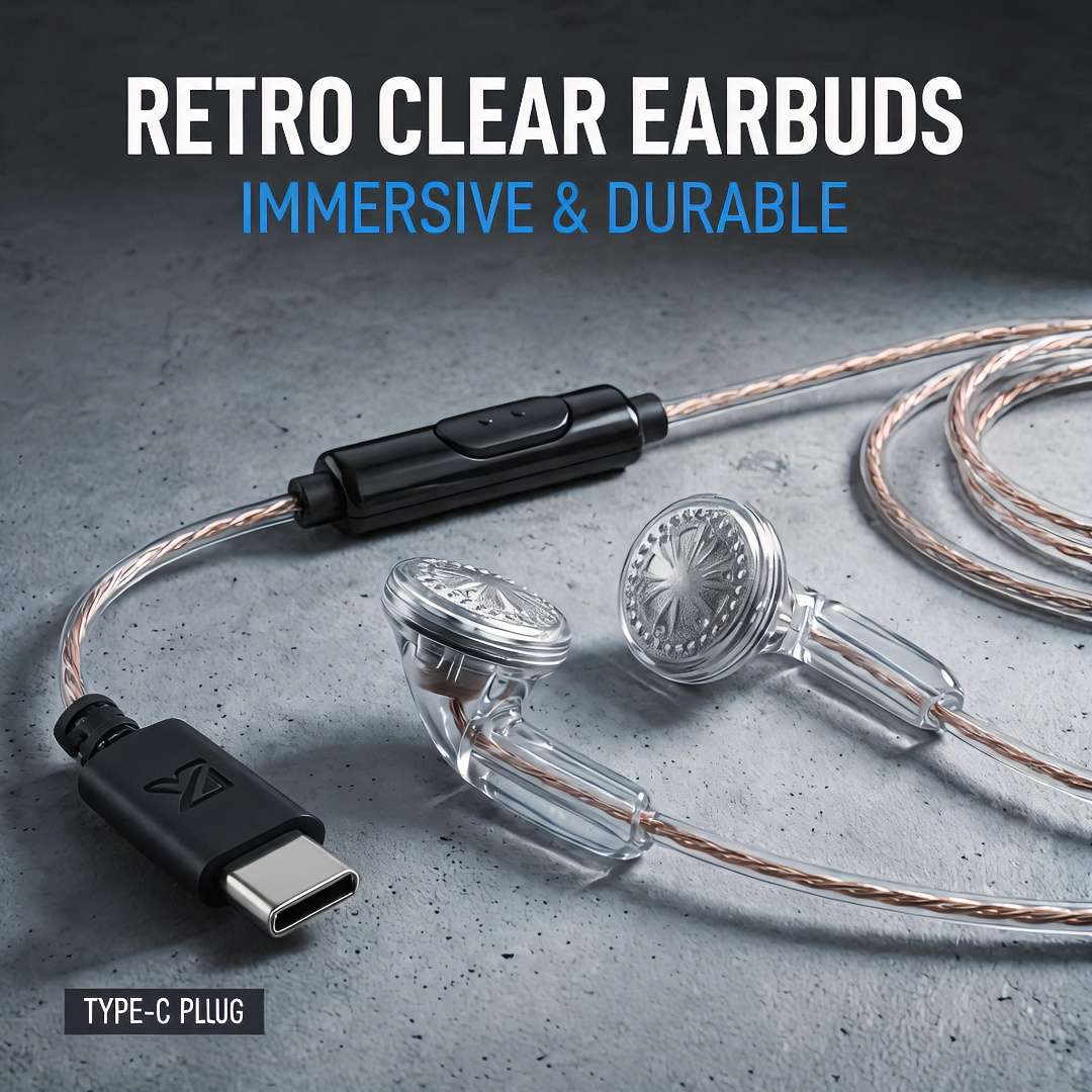 Type-C Wired Earbuds Retro Loo - огляд і ціна Wired Earphone Mic