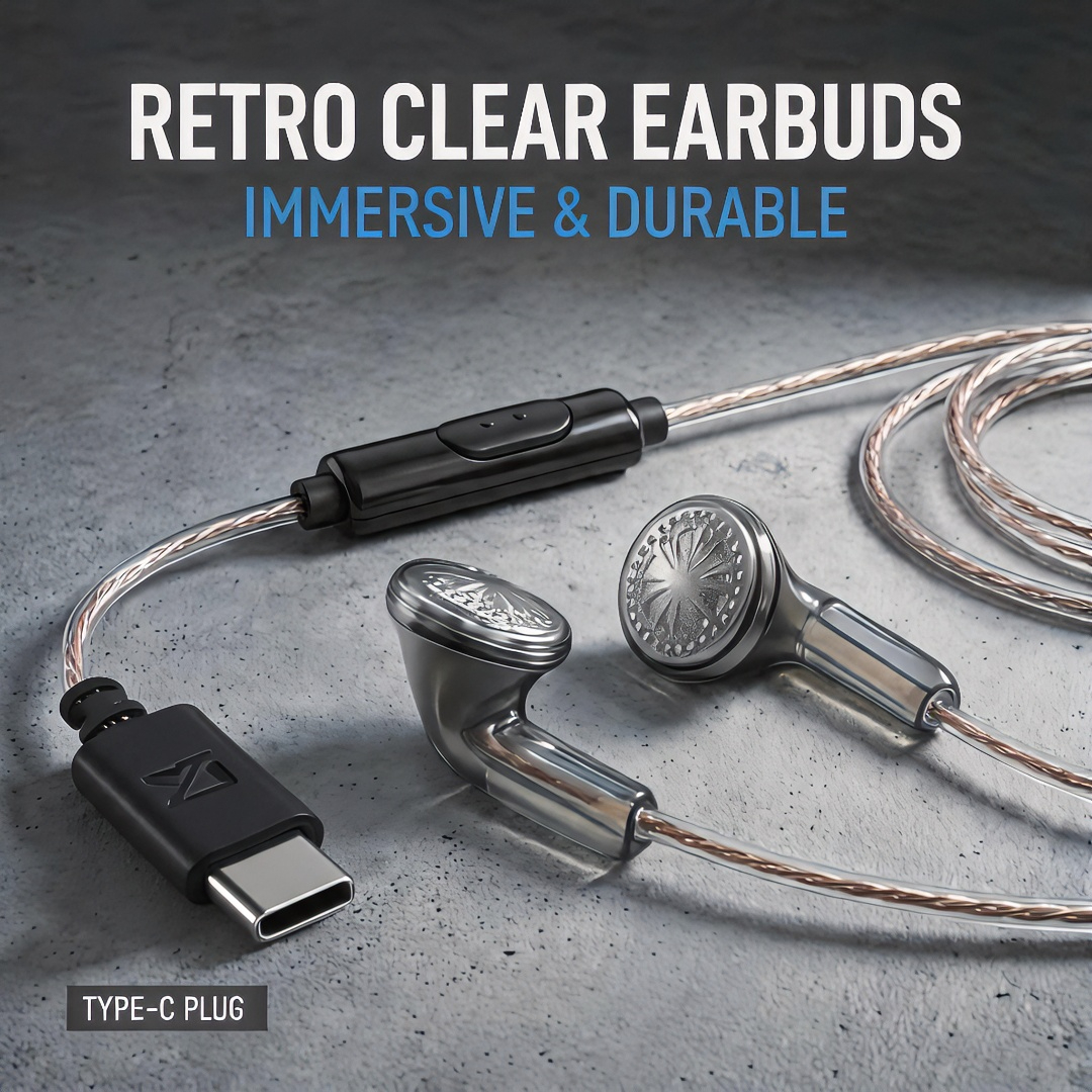 Type-C Wired Earbuds Retro Loo - огляд і ціна Wired Earphone Mic